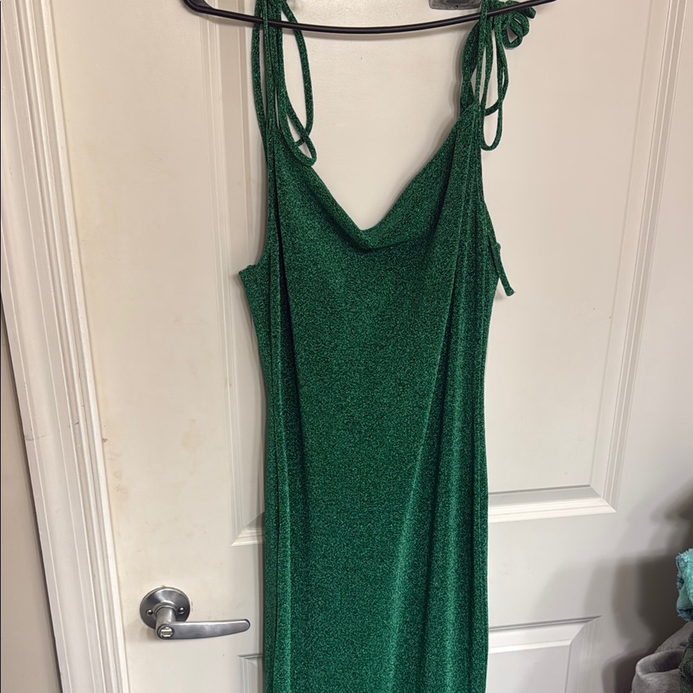 Fashion Nova Green Cowl Neck Slip Dress